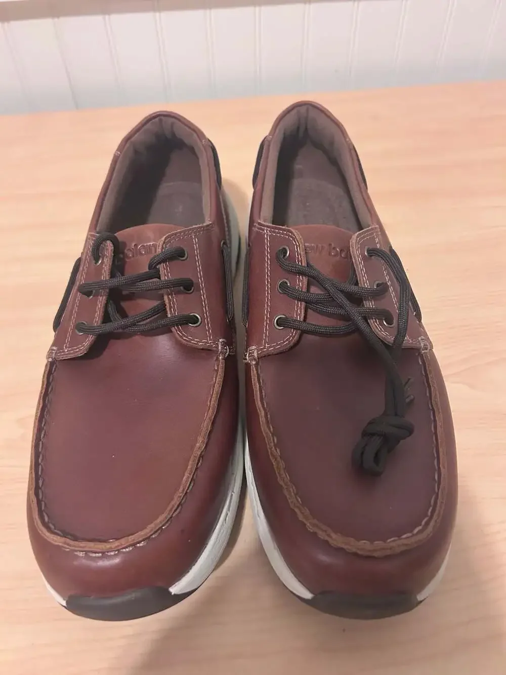 New Balance MD1200SB Brown Leather Boat Shoes Men's Size 11.5